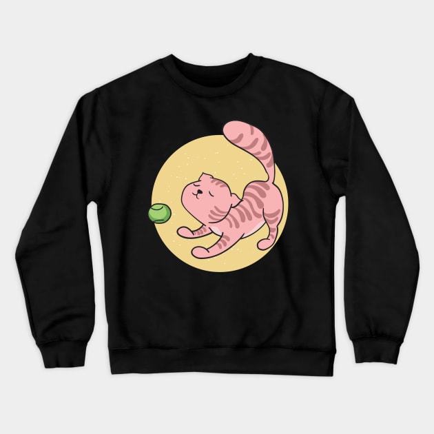 Lazy Pink Cats Crewneck Sweatshirt by Gernatatiti